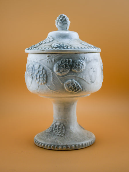 Pinecone Motif Compote with Lid — McCoy Pottery (1940s)
