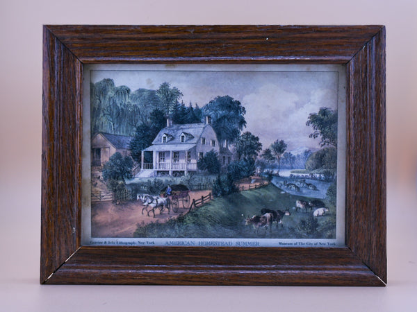Set of 3 Currier & Ives “American Homestead” Prints — Currier & Ives Reproductions (1950s)