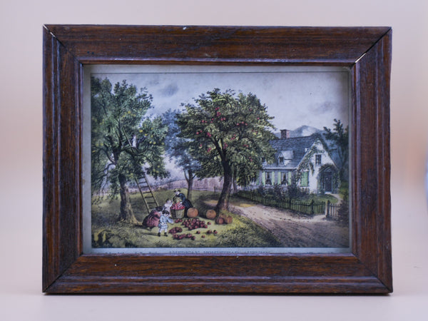 Set of 3 Currier & Ives “American Homestead” Prints — Currier & Ives Reproductions (1950s)
