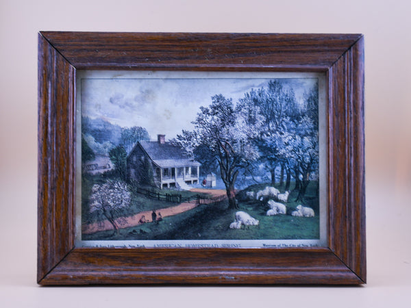 Set of 3 Currier & Ives “American Homestead” Prints — Currier & Ives Reproductions (1950s)