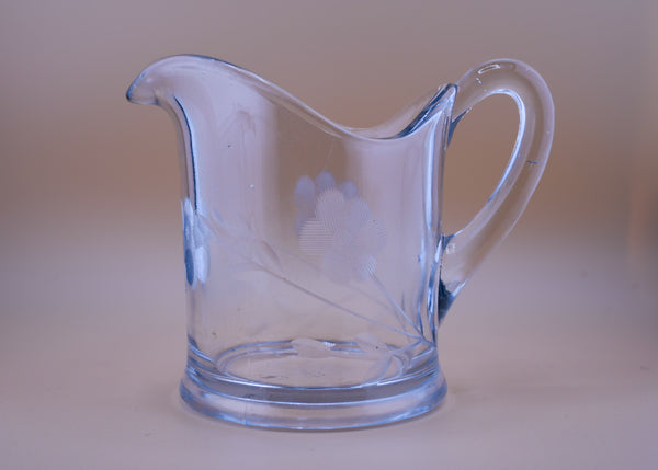 Etched Clear Glass Small Pitcher — Anchor Hocking (1940s–1950s)