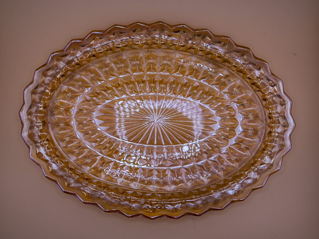Depression Glass Amber Oval Platter — Federal Glass Co. (1920s–1930s)