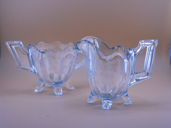 Depression Glass Cream & Sugar — Jeannette Glass Co. (1930s)